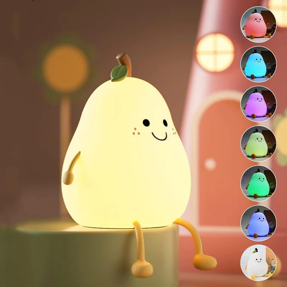 Pear Night light LED Silicone Lamp